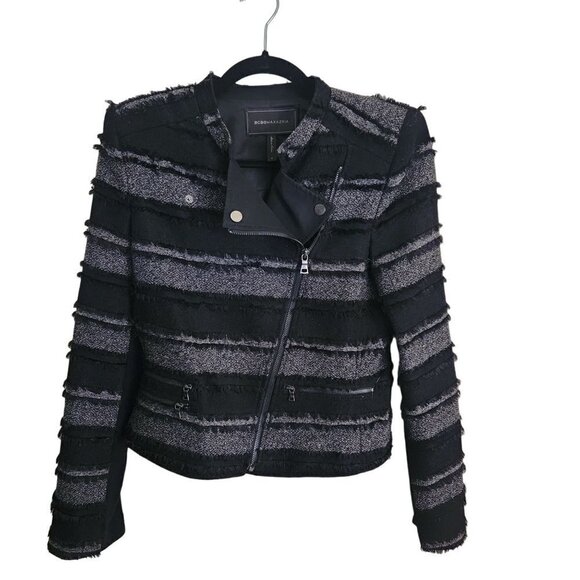 BCBG Max Azria Jaison Fringe Moto Jacket ASO Willa Holland Size S - Picture 2 of 13